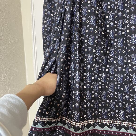 NEW SEA NY Perry Border Puff Sleeve Tunic Embroidered quilted floral Dress XS - Picture 8 of 11